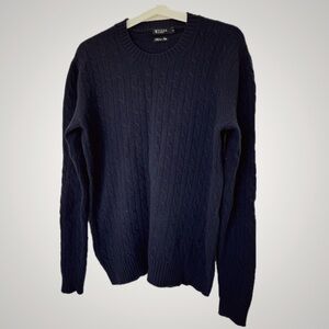 Tiger of Sweden Lauel mens navy wool cable knit jumper pullover